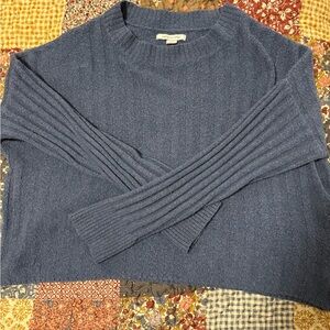 American Eagle Outfitters Heathered Blue Knit Top